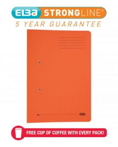 Elba Stratford Spring Pocket File 320gsm Foolscap Orange (Pack of 25) 100090148
