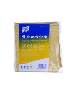 ROBERT SCOTT HI-ABSORB MICROFIBRE CLOTH YELLOW (PACK OF 5) 103986YELLOW