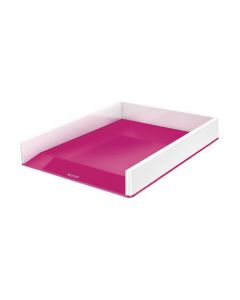 LEITZ WOW LETTER TRAY DUAL COLOUR WHITE/PINK 53611023  (PACK OF 1)