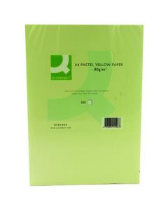 Q-Connect Yellow Coloured A4 Copier Paper 80gsm Ream (Pack of 500) KF01096