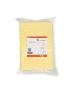 5 STAR FACILITIES CLEANING CLOTHS ANTI-MICROBIAL HEAVY-DUTY 76GSM W500XL300MM YELLOW [PACK 25]