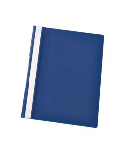 ESSELTE VIVIDA REPORT FLAT BAR FILE POLYPROPYLENE CLEAR FRONT A4 DARK BLUE REF 28315 [PACK OF 25 FILES]