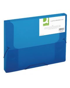Q-CONNECT ELASTICATED FOLDER 25MM A4 BLUE (SUITABLE FOR BOTH A4 AND FOOLSCAP DOCUMENTS) KF02307