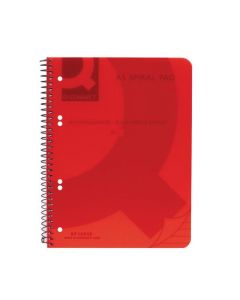 Q-CONNECT SPIRAL BOUND POLYPROPYLENE NOTEBOOK 160 PAGES A5 RED (PACK OF 5) KF10035