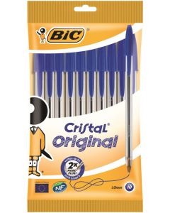 Bic Cristal Ballpoint Pen Medium Blue (Pack Of 10) 830863