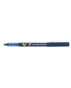 Pilot V7 Hi-Tecpoint Rollerball Pen Liquid Ink 0.7Mm Tip 0.4Mm Line Blue Ref V703 [Pack 12]