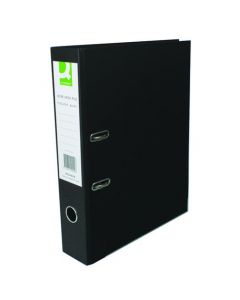 Q-CONNECT LEVER ARCH FILE PAPERBACKED FOOLSCAP BLACK (PACK OF 10) KF20029