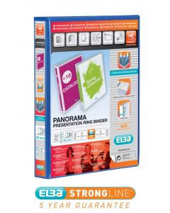 ELBA PANORAMA 25MM 2 D-RING PRESENTATION BINDER A4 BLUE (PACK OF 6) 400008412
