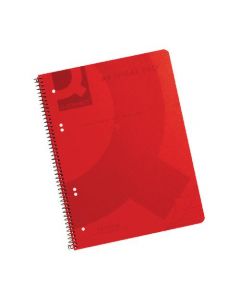 Q-CONNECT SPIRAL BOUND POLYPROPYLENE NOTEBOOK 160 PAGES A4 RED (PACK OF 5) KF10038