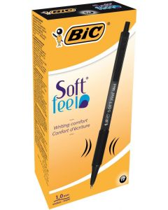 Bic Softfeel Clic Retractable Ballpoint Pen Black (Pack Of 12) 837397
