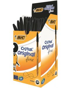 Bic Cristal Fine Ballpoint Pen Black (Pack Of 50) 872731