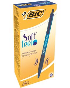 Bic Softfeel Clic Retractable Ballpoint Pen Blue (Pack Of 12) 837398
