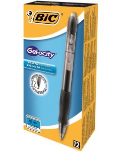 Bic Gel-Ocity Original Gel Pen Medium Black (Pack Of 12) 829157