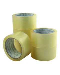 Q-Connect Low Noise Polypropylene Packaging Tape 50mmx66m Clear (Pack of 6) KF04382