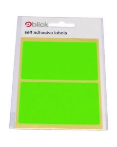 BLICK GREEN FLUORESCENT LABELS IN BAGS 2 PER SHEET  8 PER BAG 50X80MM (PACK OF 160) RS010654 (PACK OF 20 BAGS)