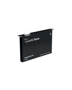 REXEL CRYSTALFILE EXTRA 30MM SUSPENSION FILE BLACK(PACK OF 25) 3000081