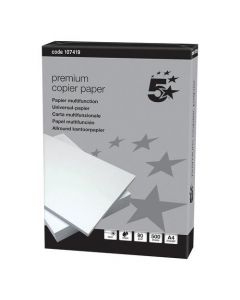 5 STAR COPIER PAPER 90GSM A4 SIZE SMOOTH HIGH WHITE FINISH MULTIFUNCTION (PACK OF 2,500 SHEETS, 5 REAMS)