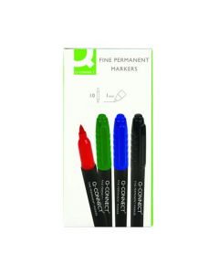 Q-Connect Permanent Marker Bullet Tip Fine Assorted (Pack Of 10) Kf02305