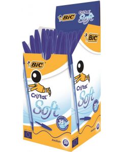 Bic Cristal Soft Ballpoint Pen Medium Blue (Pack Of 50) 951434
