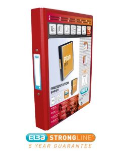 ELBA VISION 2 RING BINDER PLASTIC COATED BOARD A4 RED 100080890
