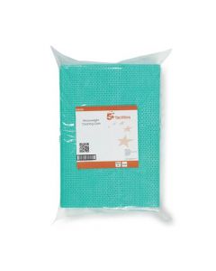 5 STAR FACILITIES CLEANING CLOTHS ANTI-MICROBIAL HEAVY-DUTY 76GSM W500XL300MM GREEN [PACK 25]