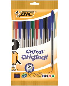 Bic Cristal Ballpoint Pen Medium Assorted (Pack Of 10) 830865