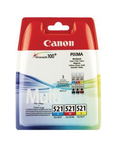 CANON CLI-521 CMY COLOUR INK CARTRIDGE MULTIPACK 2934B010