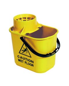 2WORK PLASTIC MOP BUCKET WITH WRINGER 15 LITRE YELLOW 102946YL (PACK OF 1)