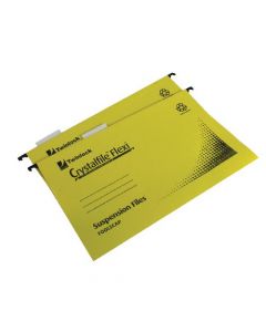 REXEL CRYSTALFILE FLEXI STANDARD FOOLSCAP YELLOW (PACK OF 50) 3000043