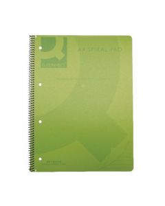 Q-CONNECT SPIRAL BOUND POLYPROPYLENE NOTEBOOK 160 PAGES A4 GREEN (PACK OF 5) KF10036