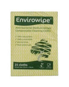 ENVIROWIPE ANTIBACTERIAL CLEANING CLOTHS 500X360MM YELLOW (PACK OF 25) EWF153