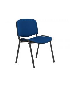 O.I SERIES MULTI-PURPOSE STACKABLE MEETING CHAIR WITH BLACK FRAME AND BLUE FABRIC SEAT AND BACK