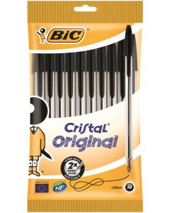 Bic Cristal Ballpoint Pen Medium Black (Pack Of 10) 830864