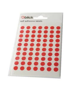 Blick Coloured Labels in Bags Round 8mm Dia 490 Per Bag Red (Pack of 9800) RS003250