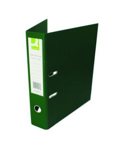 Q-Connect 70mm Lever Arch File Polypropylene Foolscap Green (Pack of 10) KF20028