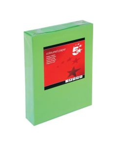 5 Star Office Coloured Copier Paper Multifunctional Ream-Wrapped 80gsm A4 Deep Green [500 Sheets]