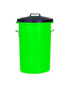 HEAVY DUTY COLOURED DUSTBIN 85 LITRE GREEN (2 HANDLES ON BASE AND 1 ON LID FOR EASY HANDLING) 311965
