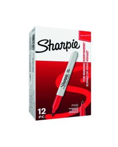 Sharpie Permanent Marker Fine Red (Pack Of 12) S0810940