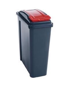 VFM RECYCLING BIN WITH LID 25 LITRE RED 384285