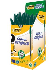Bic Cristal Ballpoint Pen Medium Green (Pack Of 50) 8373629