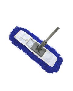 SYR 40CM FLAT DUST SWEEPER - BLUE -  COMPLETE WITH SWEEPER HEAD, UNIVERSAL SOCKET AND ALUMINIUM HANDLE