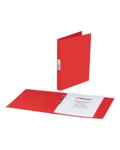 REXEL BUDGET RING BINDER SEMI-RIGID POLYPROPYLENE 2 O-RING 25MM SIZE A4 RED REF 13422RD [PACK OF 10 BINDERS]