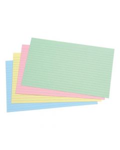 5 STAR OFFICE RECORD CARDS RULED BOTH SIDES 8X5IN 203X127MM ASSORTED [PACK 100]