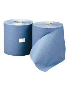 LEONARDO 1-PLY HAND TOWEL ROLL BLUE (PACK OF 6) RTB200DS