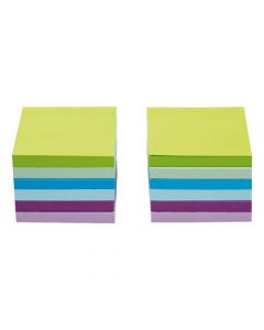 5 STAR OFFICE RE-MOVE STICKY NOTES 76X76MM 6 NEON/PASTEL COLOURS 100 SHEETS PER PAD [PACK OF 12]