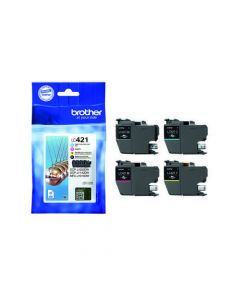 BROTHER GENUINE INK CARTRIDGE STANDARD YIELD BLACK CYAN MAGENTA AND YELLOW LC421VAL