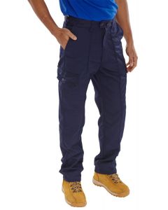 BEESWIFT POLY COTTON WORK TROUSERS  NAVY BLUE 38T (PACK OF 1)