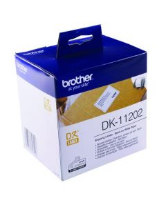BROTHER BLACK ON WHITE PAPER SHIPPING LABELS (PACK OF 300) DK11202