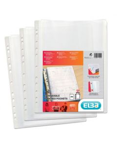 ELBA EXPANDING PUNCHED POCKETS TOP OPENING A4 (PACK OF 10 POCKETS) 100080753