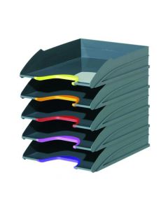 DURABLE VARICOLOR LETTER TRAY ASSORTED (PACK OF 5) 770557